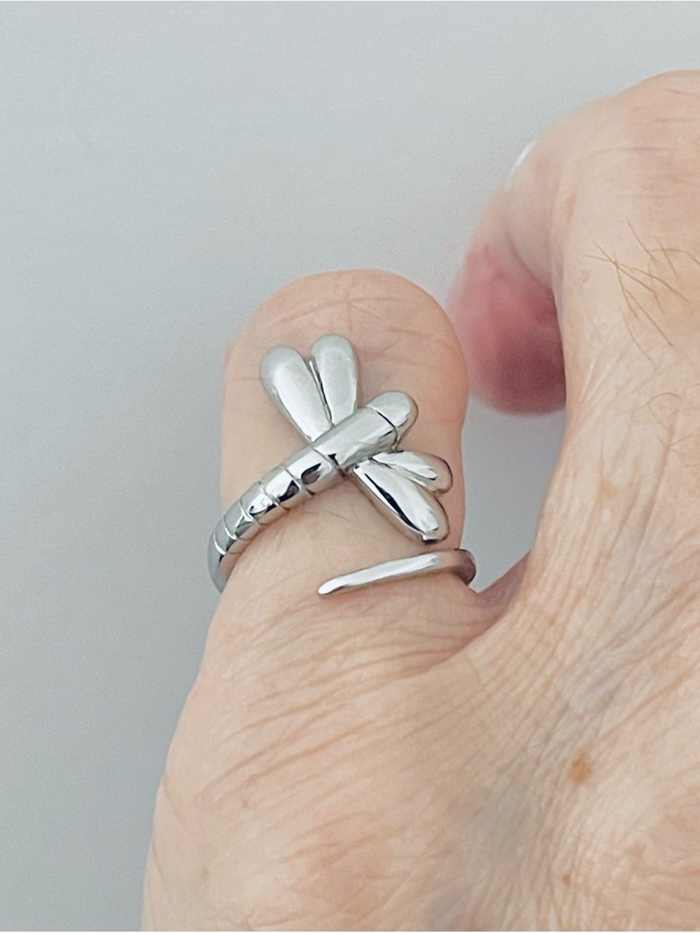 💕TOP SELLER💕Sterling Silver Wraparound Dragonfly Ring, Spirit Bug Jewelry Rings - Picture 12 of 13
